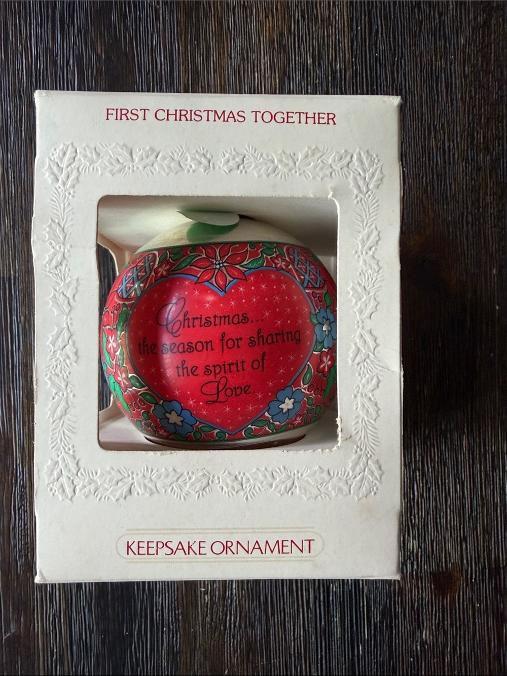 Hallmark Red Heart 'First Christmas Together' Keepsake Ornament 1981
